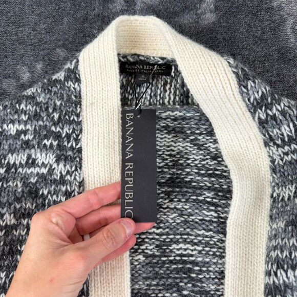 Banana Republic Chunky Knit Wool Alpaca Cardigan Long Italian Yarn S NWT - Picture 4 of 12